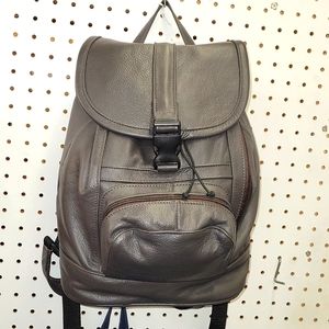 Cowhide leather soft backpack Light taupe color.